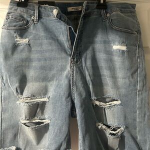 Distressed Blue Jeans
